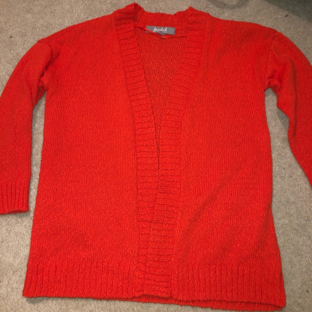 Orange Knit Cardigan